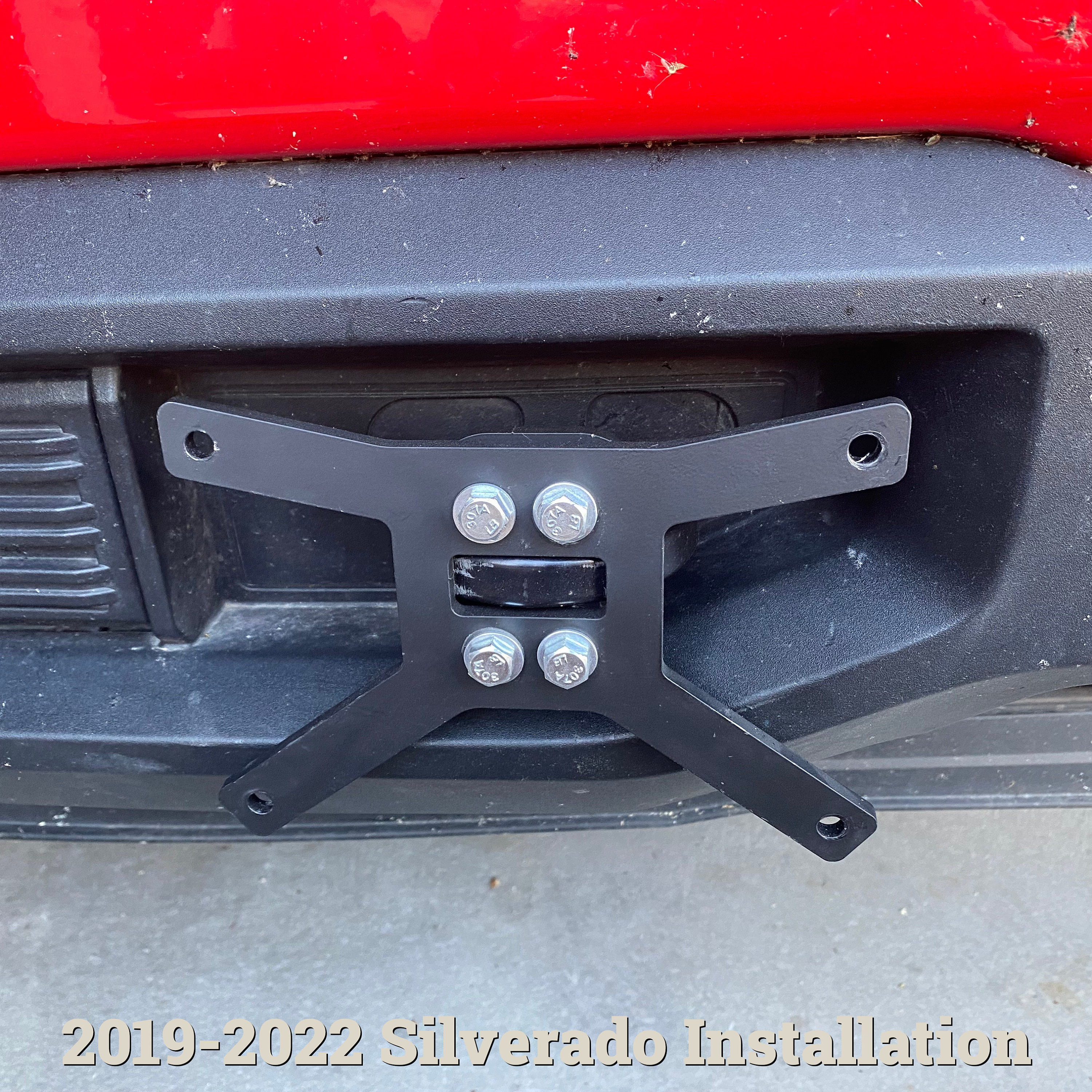 2014 Silverado Tow Hook License Plate Relocation Bracket, Offset License  Plate, for 2014 Chevy Silverado With OEM Tow Hooks in Bumper 