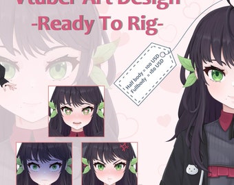Custom Live2D Vtuber Model Art Design Full Body (Ready for Rigging)