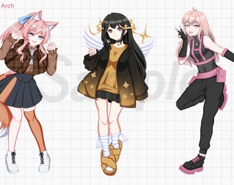 Custom anime commission art digital (Full body character)