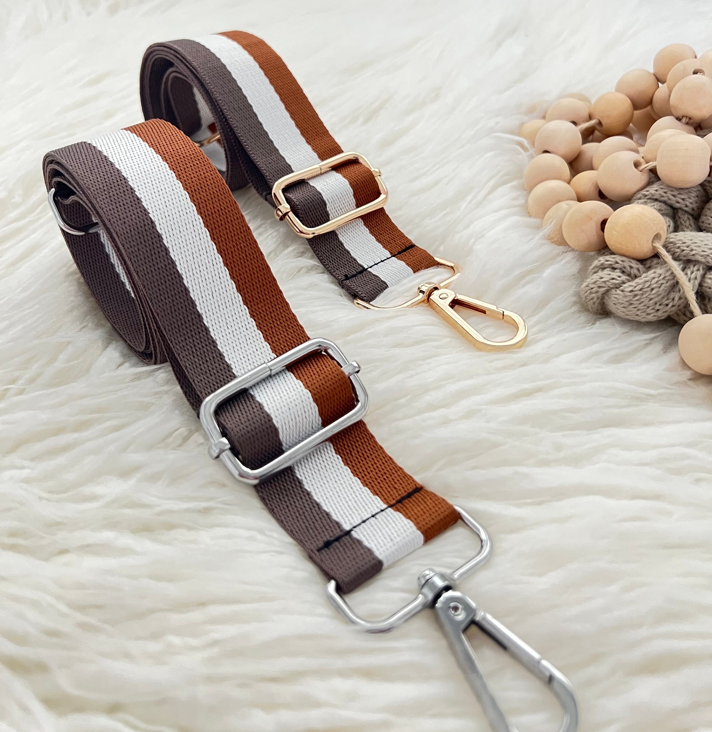 Purse Strap Minimalist Camel & Brown Crossbody Purse Strap, Adjustable Straps  for Purses, Boho Straps for Her , Purse Strap Replacement 