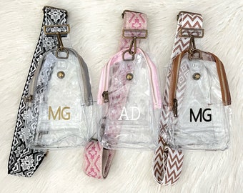 Personalized Clear Stadium Bag, Cross Body Bag With Strap, Concert Accessories Women, Gameday Bag, Clear Stadium Purse, Clear Bag Crossbody