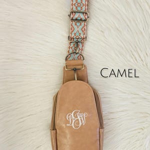Freesya Personalized Initial Sling Bag – Lightweight Faux Leather Crossbody Purse For Women, Teacher Gifts & Travel