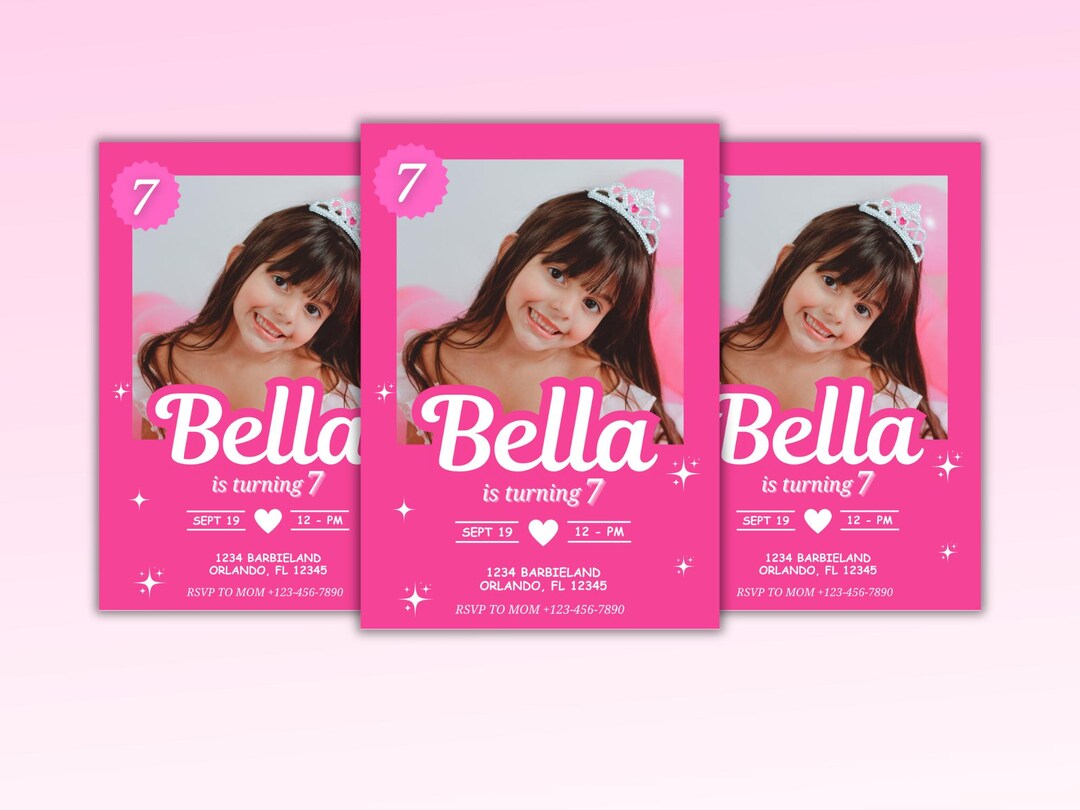 Editable Princess Birthday Invitation, Bella Pink Princess Birthday ...
