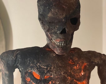 Burnt Decaying Skeleton "Fred" Prop