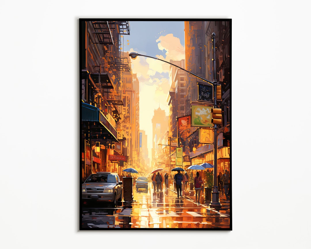 Abstract City Wall Art Urban City Colorful Art Drawing Etsy