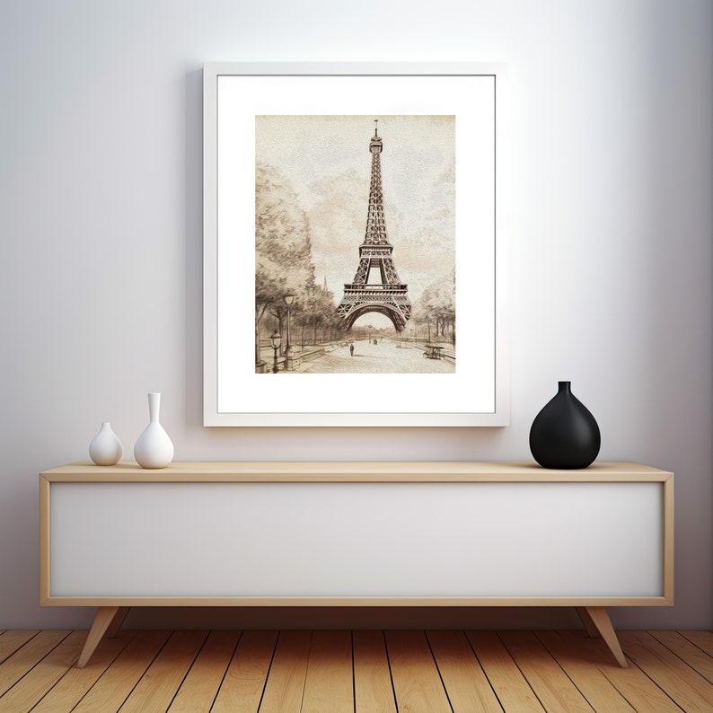 Paris Minimalist Art Print Paris Minimalist Art Sketch Eiffel Tower