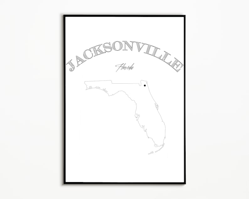 Jacksonville Minimalist Art Print Jacksonville Wall Art Florida Minimalist Decor Florida Urban