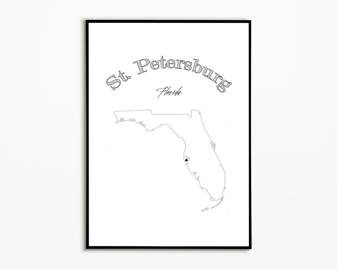St. Petersburg Minimalist Art Print St. Petersburg Wall Art Florida