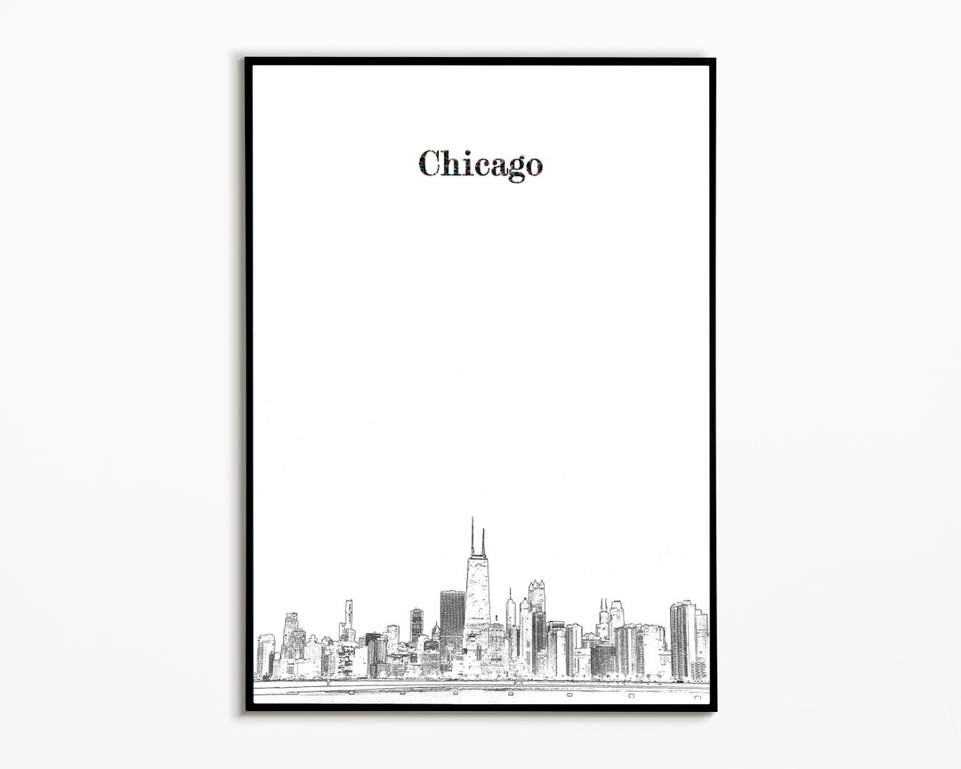 Chicago Ultra Minimalist Art Print Chicago Minimalist Wall Art Windy