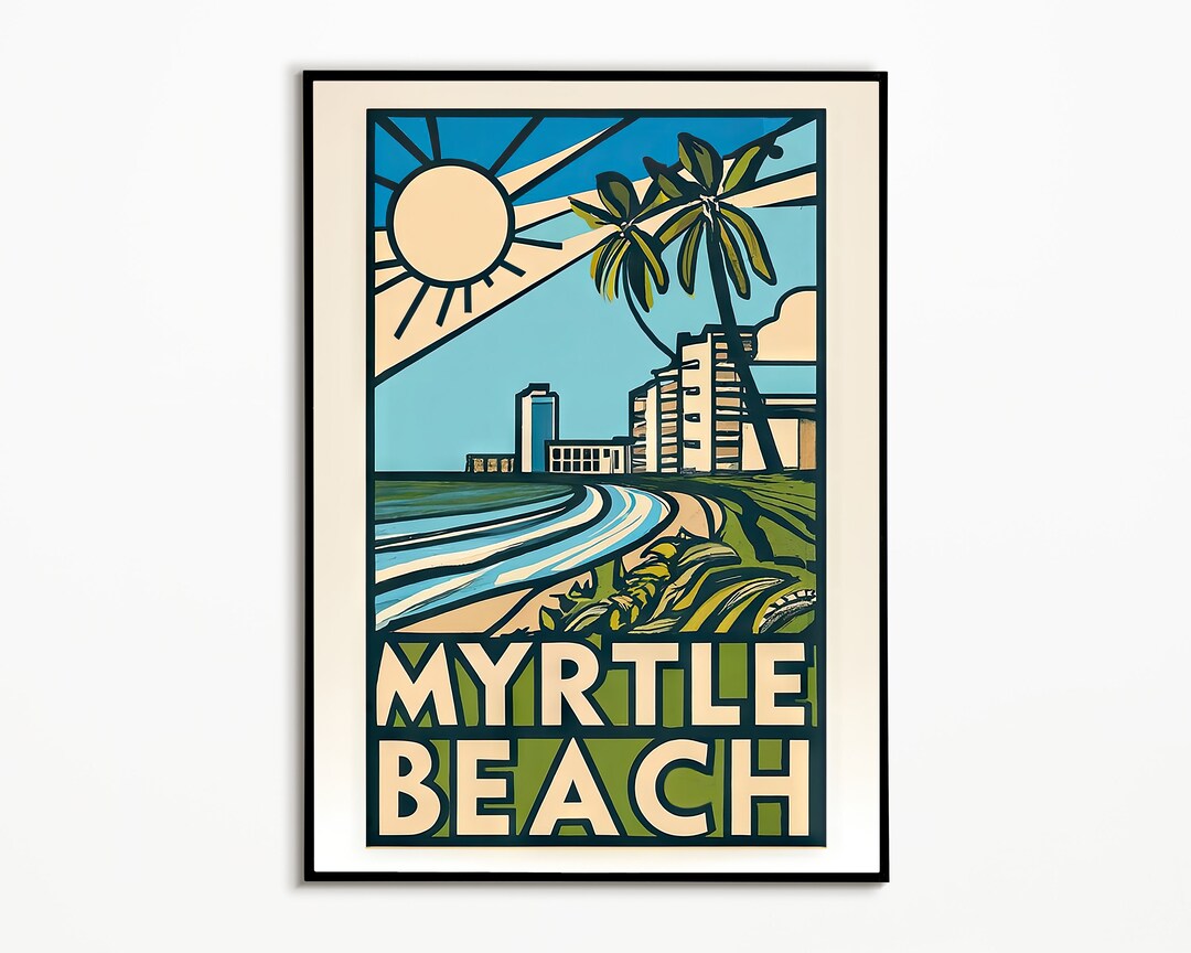 Myrtle Beach Poster Myrtle Beach Art Print Myrtle Beach SC Sketch