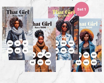 That Girl A6 Cash Tracker Monthly Savings, Money Savings Challenge, Cash Envelope, A6 Monthly Savings Budget, Savings Challenge A6, Set 1