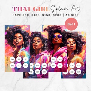 Planificador de ahorros mensuales A6 de That Girl, Desafío de ahorro, Sobre para efectivo, Presupuesto de ahorro mensual A6, Desafío de ahorro A6, Set 1