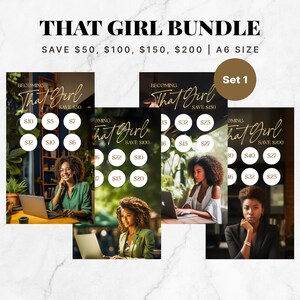 Planificador de ahorros mensuales A6 de That Girl, Desafío de ahorro, Sobre para efectivo, Presupuesto de ahorro mensual A6, Desafío de ahorro A6, Set 1