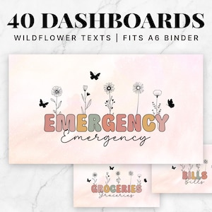 A6 Wildflower Dashboards Bargeldumschläge Einsätze, A6 Umschläge Sammelmappen, A6 Bargeldsparplatzhalter, sinkende Mittel, Home Dashboards, 40er-Set