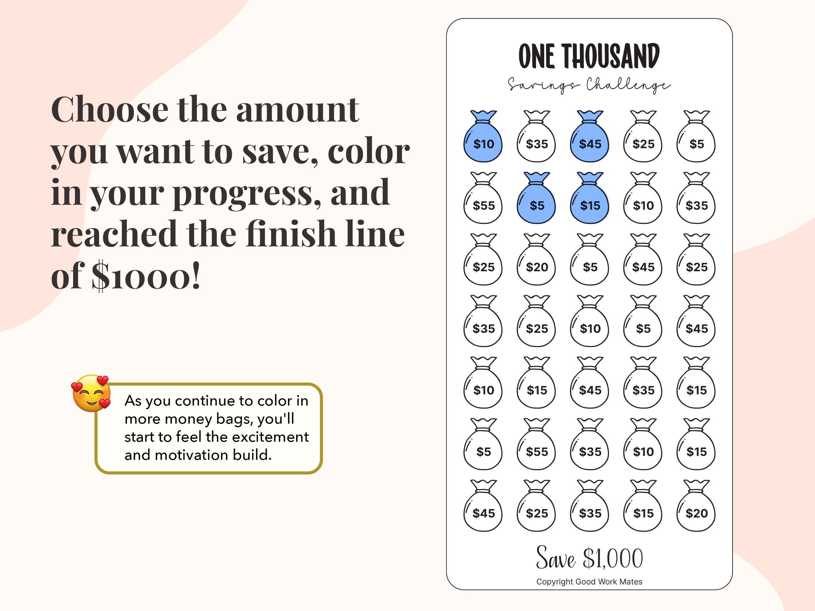 A6 1k Savings Challenge, 1k Saving Challenges, 1000 Dollars Savings ...