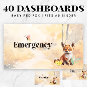 A6 Baby Rotfuchs Bargeldumschläge Einsätze, A6 Umschläge Ordner, A6 Bargeldumschlag Platzhalter sparen, Sinkgelder, Home Dashboards, 40er-Set