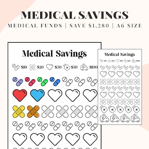 Medical Savings Challenge, Mini Saving Challenges, Savings Tracker, Cash Funds Envelope, 26 Week Savings Challenge, A6 Budget Binder