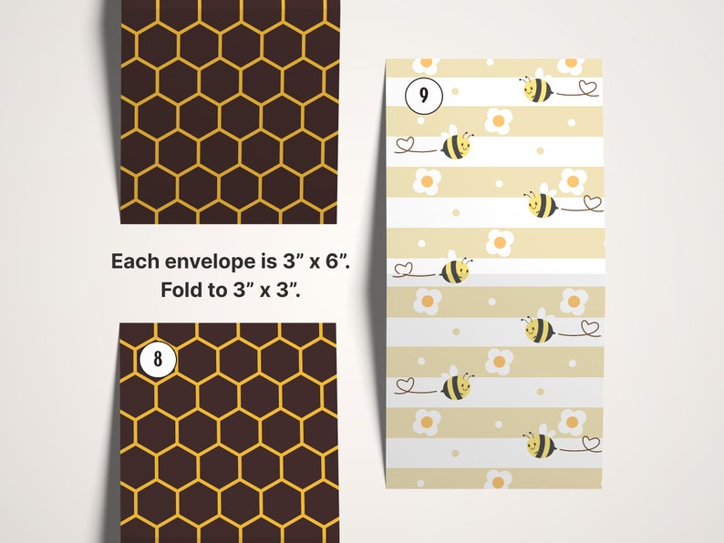 100 Envelope Challenge Set Printable Bee Theme, 100 Cash Envelope Box ...
