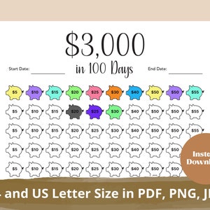 3k in 100 Days, 3k Savings Challenge, 3000 Dollars Tracker, 3k Saving Challenges Envelope, Emergency Cash Funds, 3k Challenge Binder