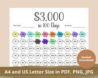 100days savings challenge 長方形 即購入OK