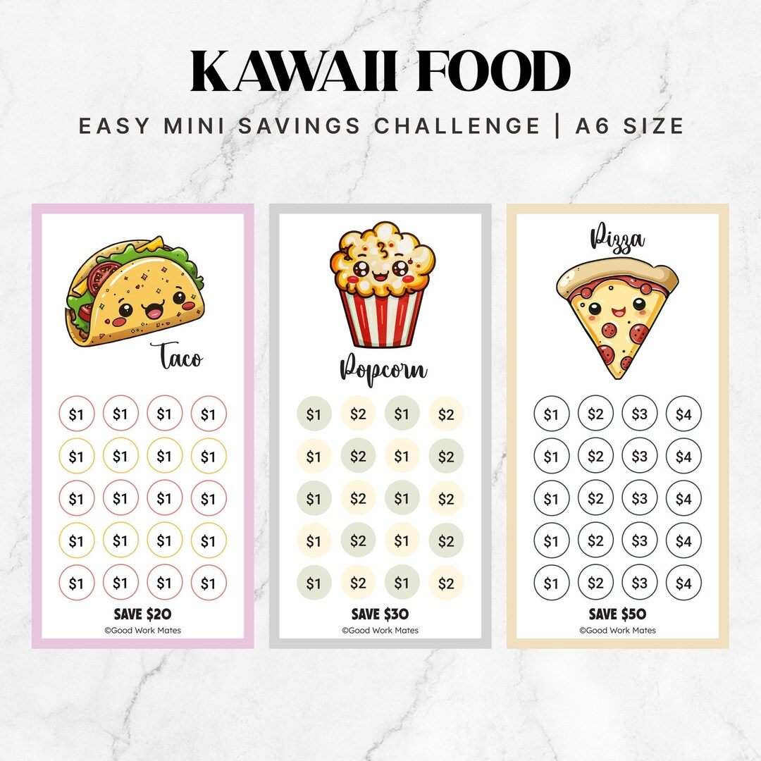 Low Income Savings Challenge Printable, A6 Savings Challenge