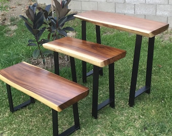 H-Shape Metal Table Legs, 16-32" Heavy Duty Black Industrial Iron Legs Set of 2