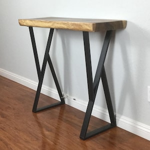 Metal Z-Frame Table Legs (Set of 2): Mid-Century Modern Industrial Bench Legs