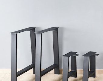 Rustic H-Shaped Metal Table Legs (Set of 2): Industrial Modern Cast Iron