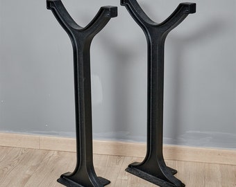 Heavy Duty Metal Y Table Legs Set of 2, Industrial Legs, Modern Legs, Console Sofa Table Legs, DIY Cast Iron Legs, Bench Legs, Handmade