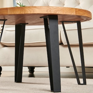 16 Inch Black Metal Table Legs (Set of 4): Mid Century Modern Style