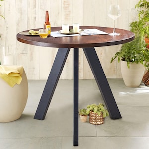 28 Inch Heavy Duty Black Cast Iron Round Dining Table Legs, Handmade Rustic Metal Table Base, Sturdy, Industrial Style