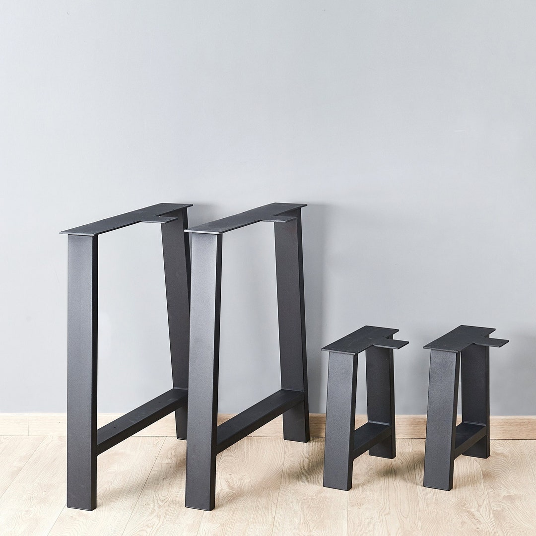 Furniture Legs Set of 2, Rustic H Shape Table Legs, Heavy Duty Metal