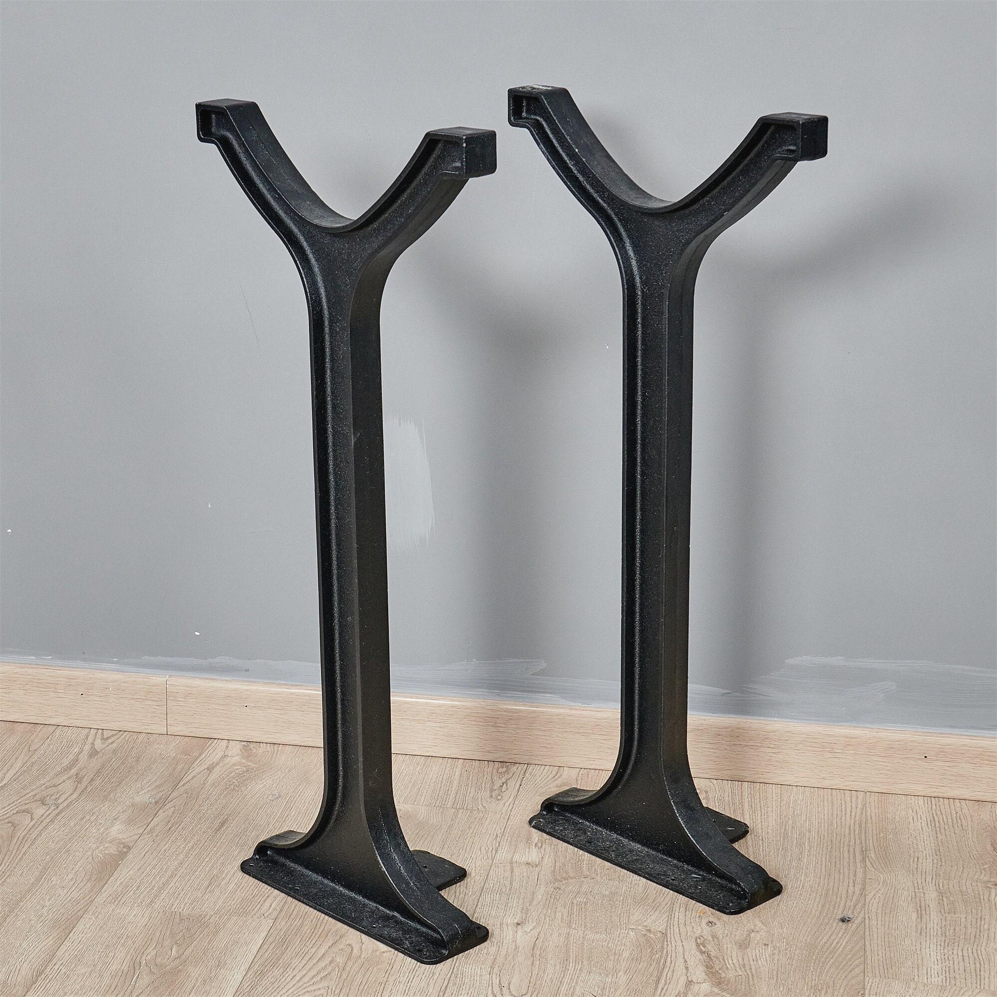 Heavy Duty Metal Y Table Legs (Set of 2): Mid-Century Modern Cast Iron