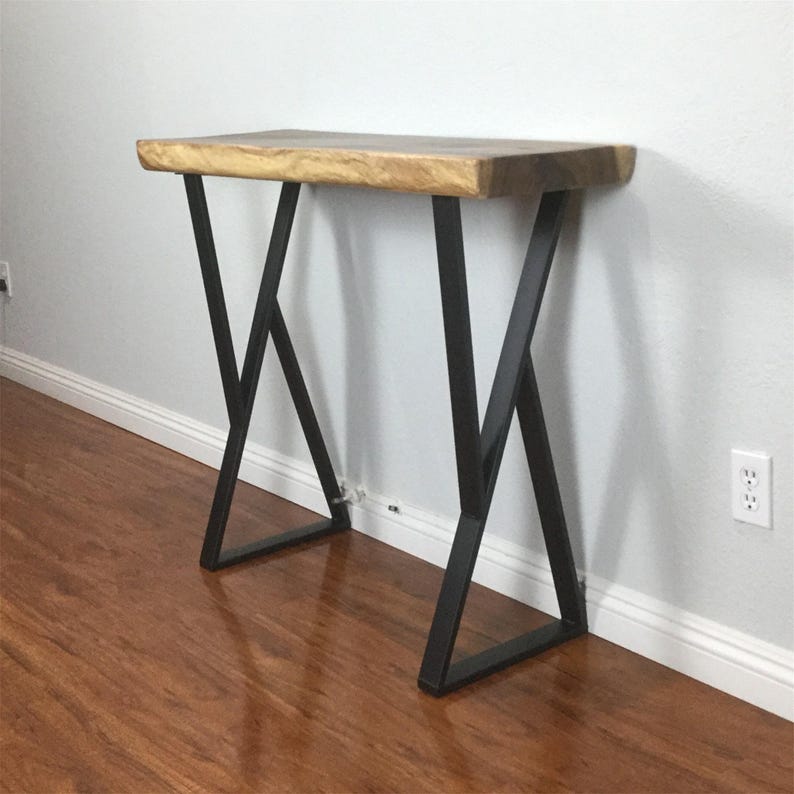Z-Shaped Metal Table Legs, 16-32" Heavy Duty Black Industrial Iron Legs Set of 2 image 8