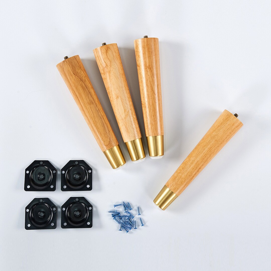 10'' Wood Furniture Legs, Set of 4, Sofa Legs, Bed Legs, Couch Legs