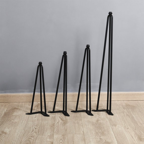 Black Metal Hairpin Legs (Set of 4): Mid-Century Modern DIY Furniture