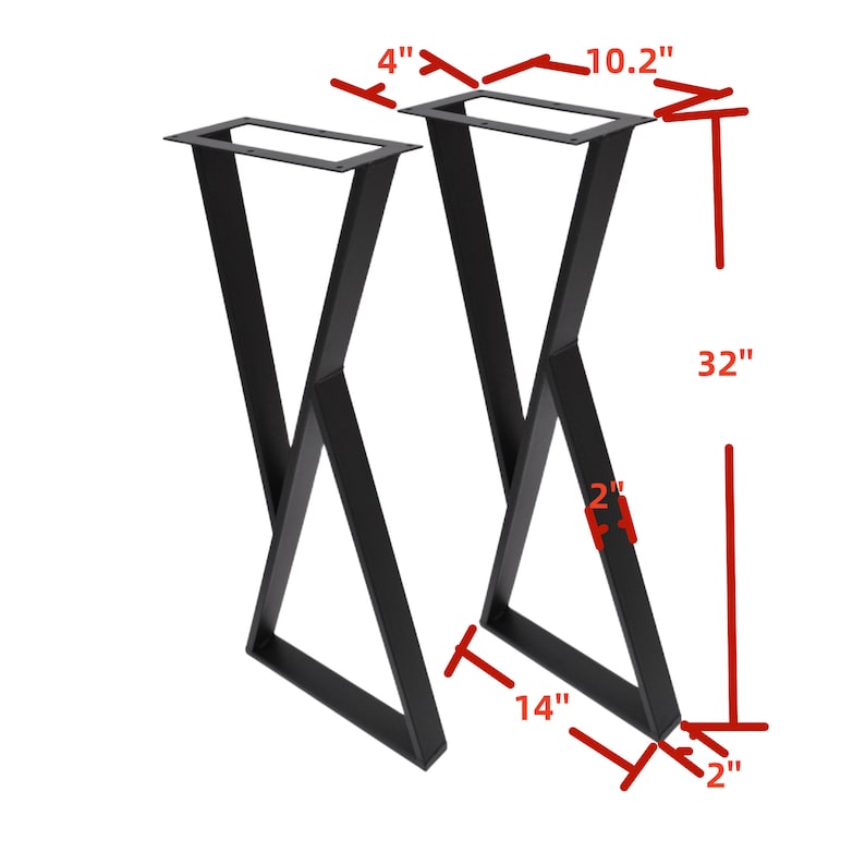 Metal Z Frame Table Legs Set of 2 Coffee Table Bench Legs Etsy