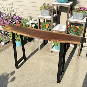 Trapezoid Metal Table Legs (Set of 2): Black Mid-Century Modern DIY Furniture