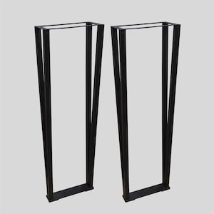 Trapezoid Metal Table Legs (Set of 2): Mid-Century Modern Iron