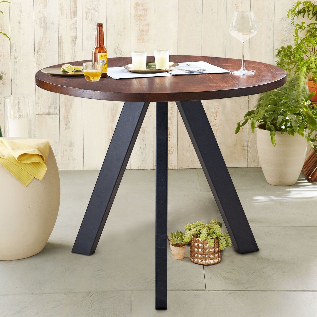 Metal Furniture Legs, Round Dining Table Legs, Round Table Base, Handmade Metal Legs, Black Cast