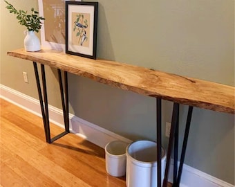 Trapezoid Metal Table Legs (Set of 2): Black Industrial Wrought Iron Legs DIY