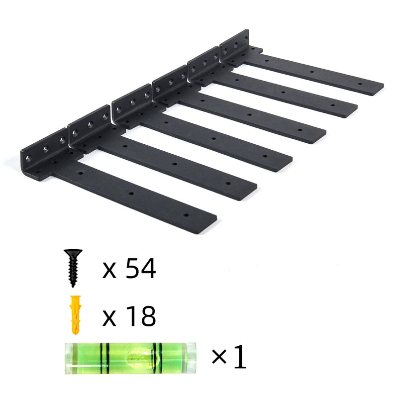 6 Pack Heavy Duty Floating Shelf Brackets 10 Inch Wall Mounted Etsy