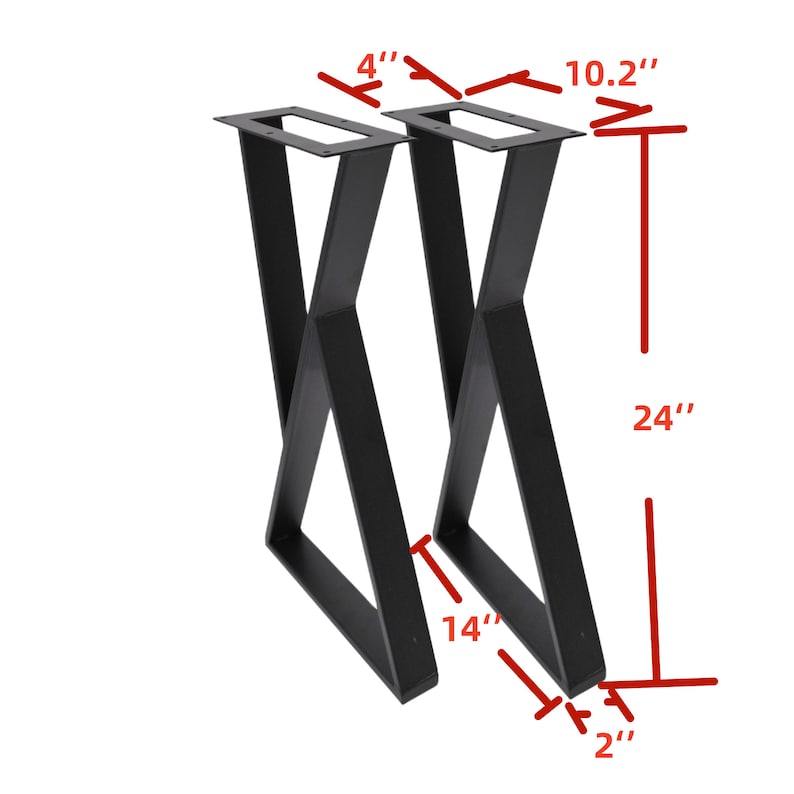 Metal Z Frame Table Legs Set of 2 Coffee Table Bench Legs Etsy