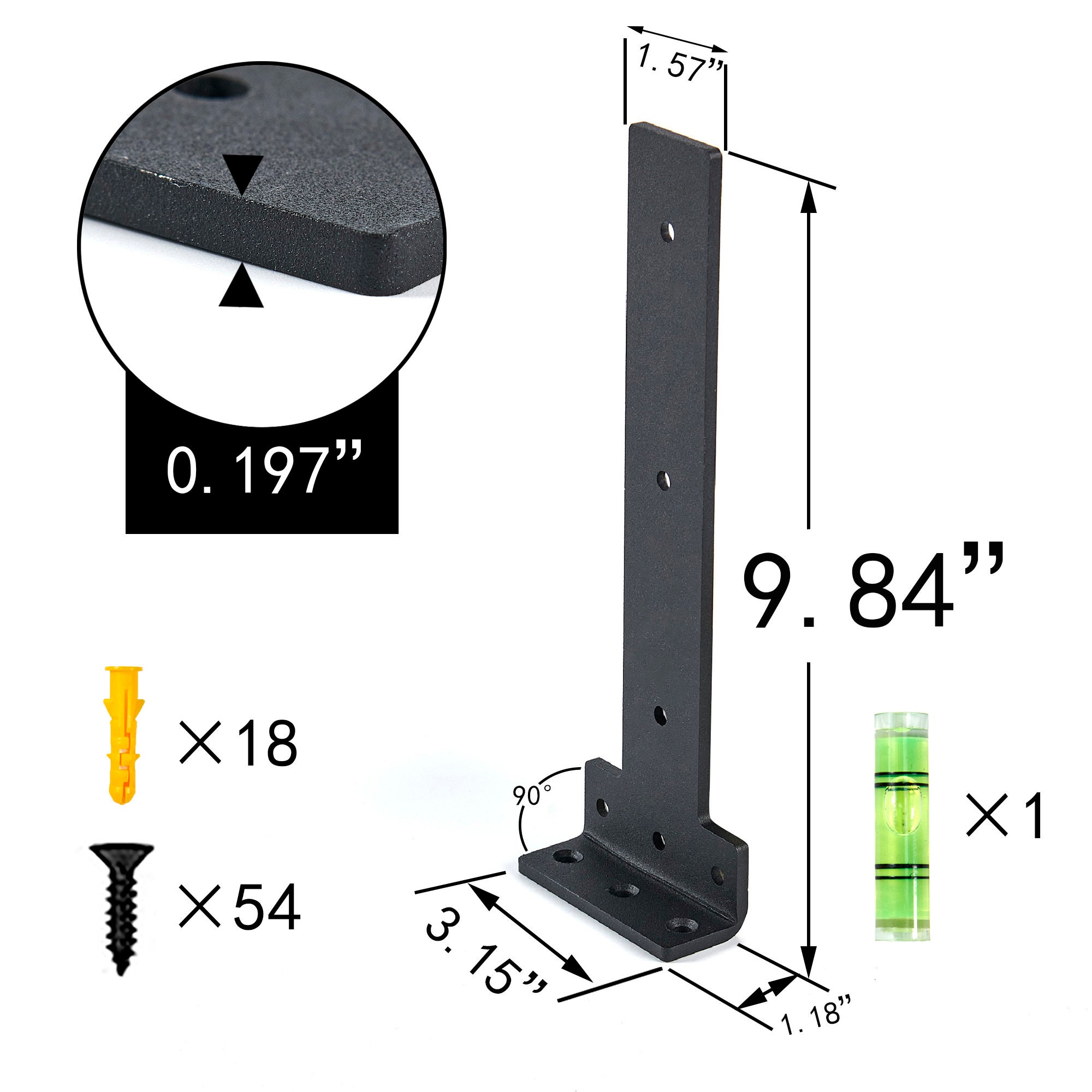 6 Pack Heavy Duty Floating Shelf Brackets 10 Inch Wall Mounted Etsy