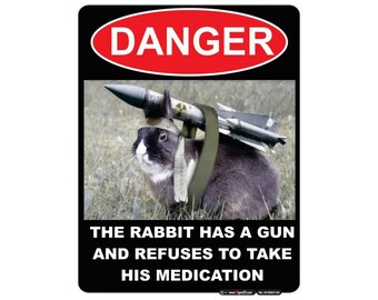 Warning Rabbit Sign - Etsy
