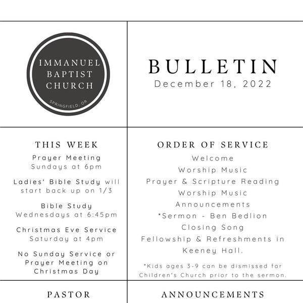 Church Bulletin Template