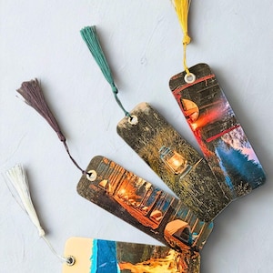 Outdoors Camping Bookmarks - Set of 4 - laminated - Bookworm reader