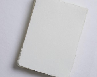 5.7" x 8.2" (A5) 200 gsm, Ivory Handmade Cotton Deckle Edge Paper // Fine Art Wedding, Invitation Paper, Calligraphy Paper, Cotton Paper
