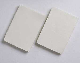 5" x 7" 200 gsm, Ivory Handmade Cotton Deckle Edge Paper // Fine Art Wedding, Invitation Paper, Calligraphy Paper, Deckled Edge Paper