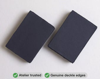 Papel de algodão preto artesanal com borda irregular, 10,4 x 14,7 cm (A6), 300 g/m² // Papel artístico para casamentos, convites, caligrafia, papel de algodão